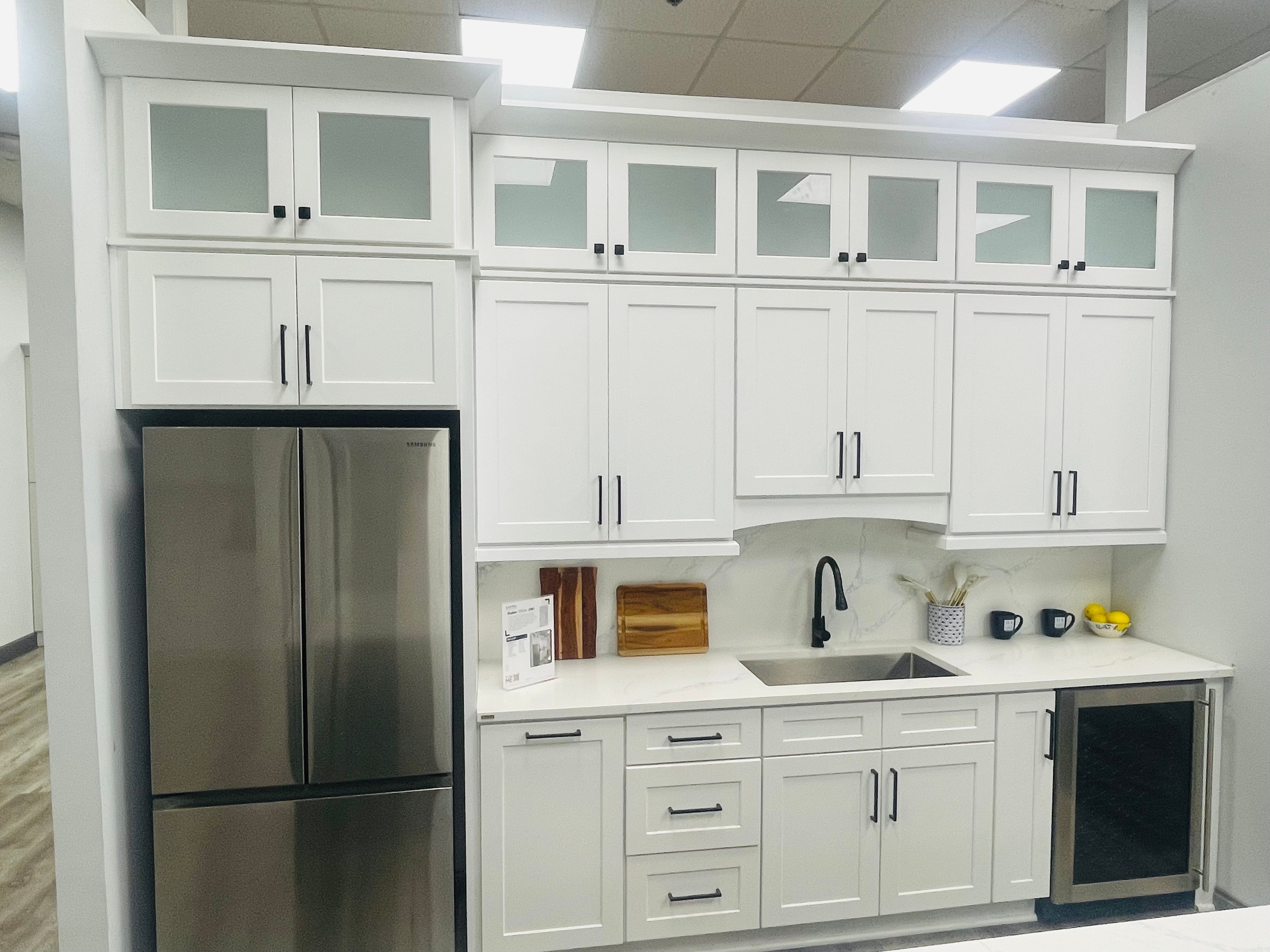 Cabinet finish detail in the Norcross showroom