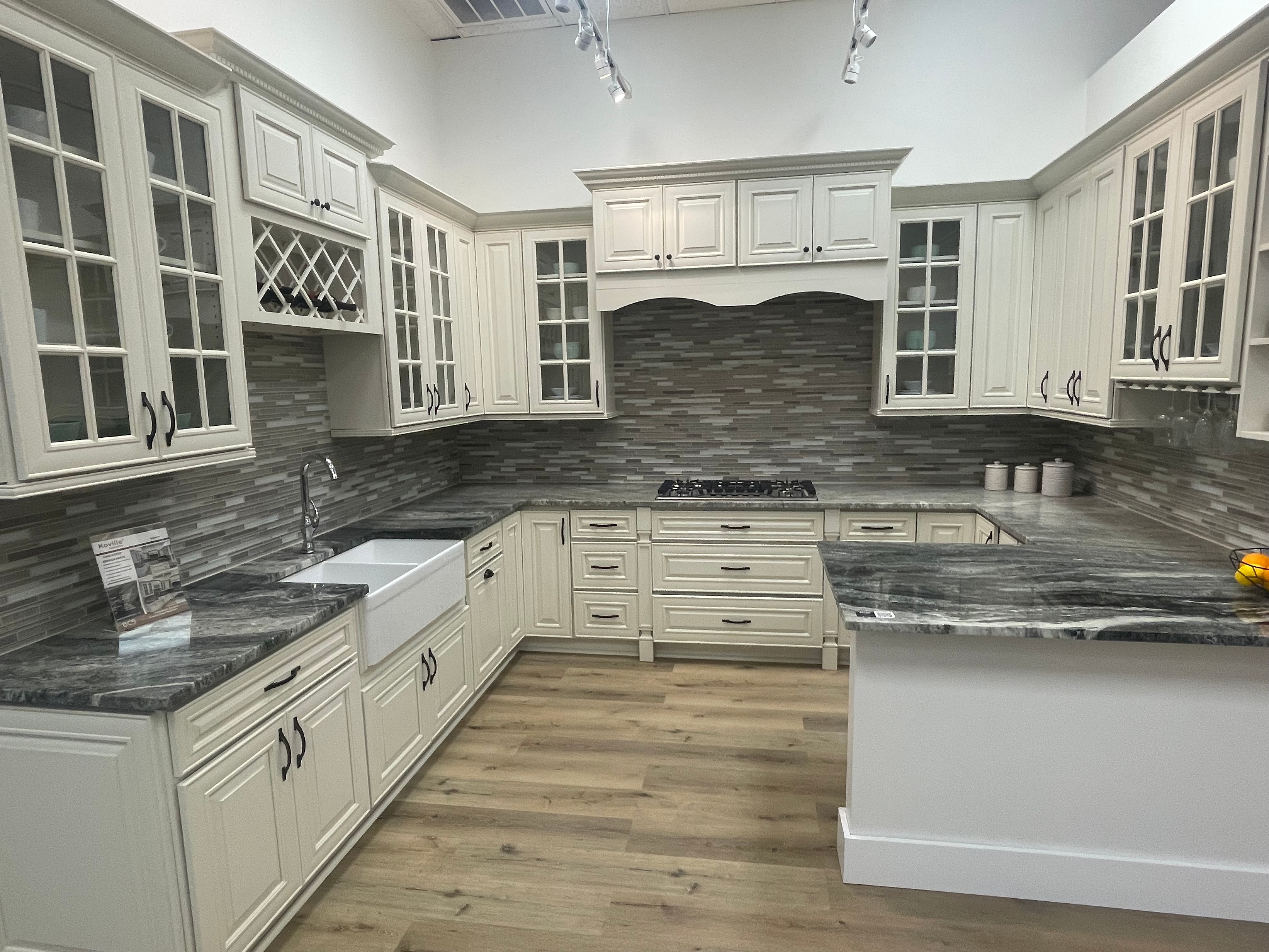 Cabinet collection kitchen display in the Norcross showroom