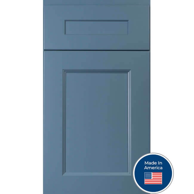 Bowery Bayside blue shaker cabinet door