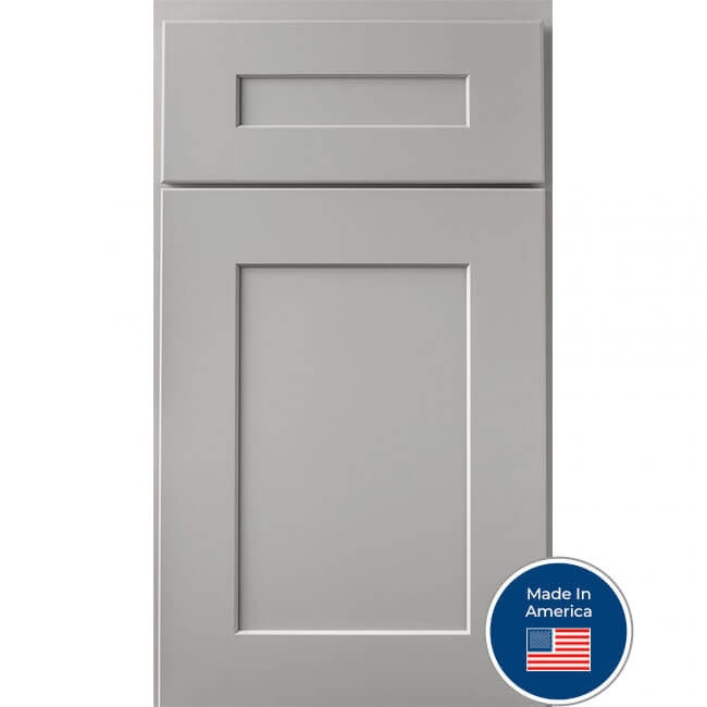 Bowery Pewter light gray shaker cabinet door