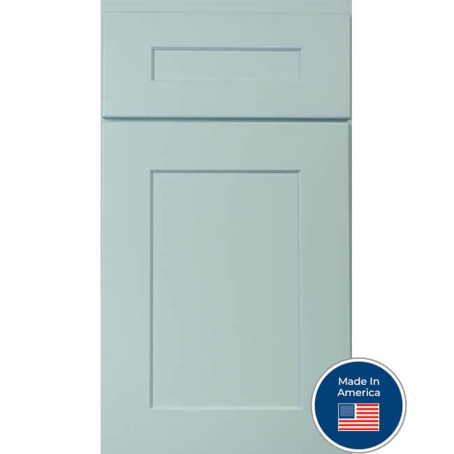 Bowery Seabreeze teal shaker cabinet door