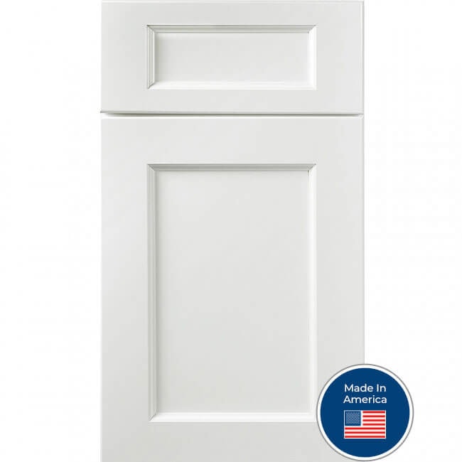 Broadway White raised panel cabinet door