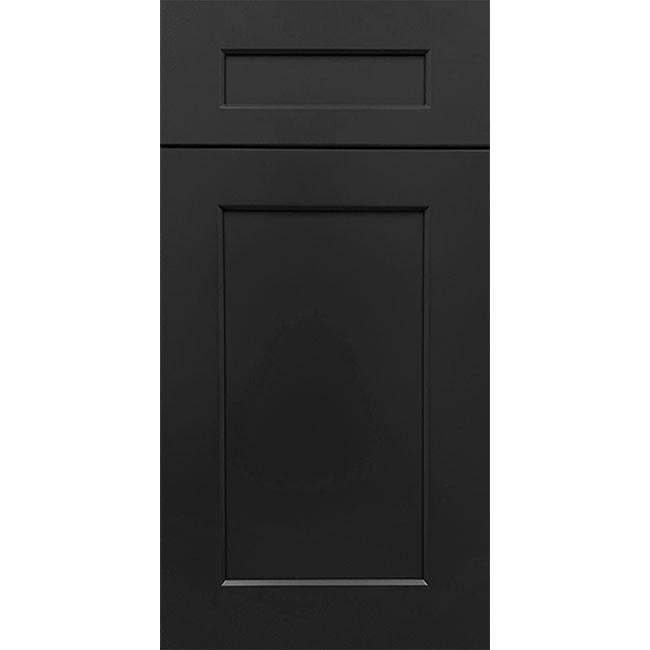Matte black shaker cabinet door